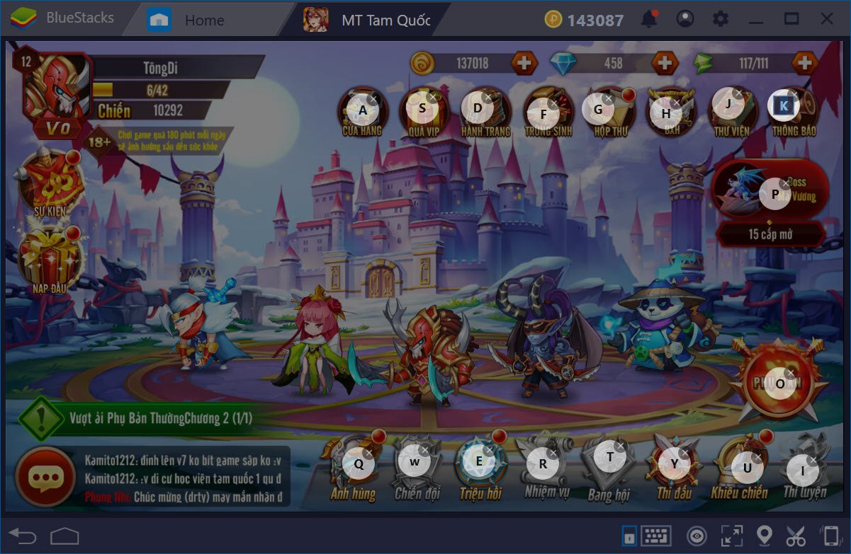 Thiết lập Game Controls trong MT Tam Quốc khi chơi bằng BlueStacks