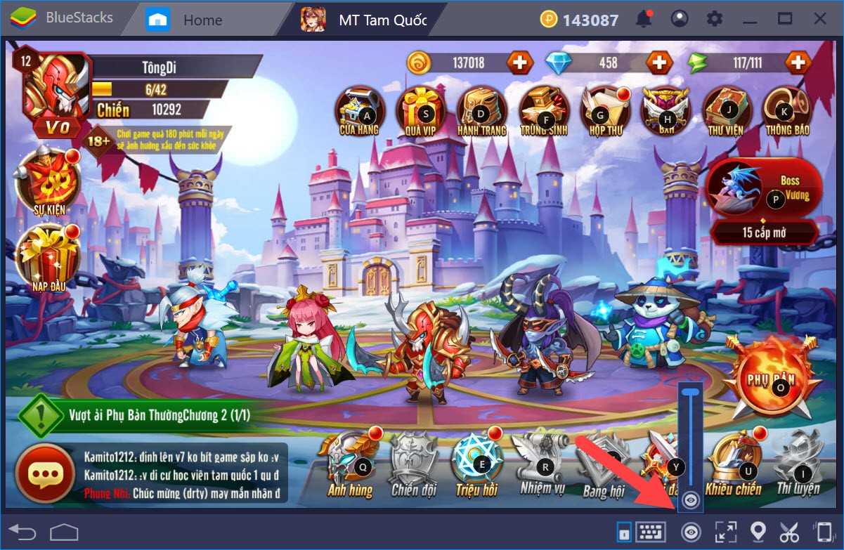 Thiết lập Game Controls trong MT Tam Quốc khi chơi bằng BlueStacks