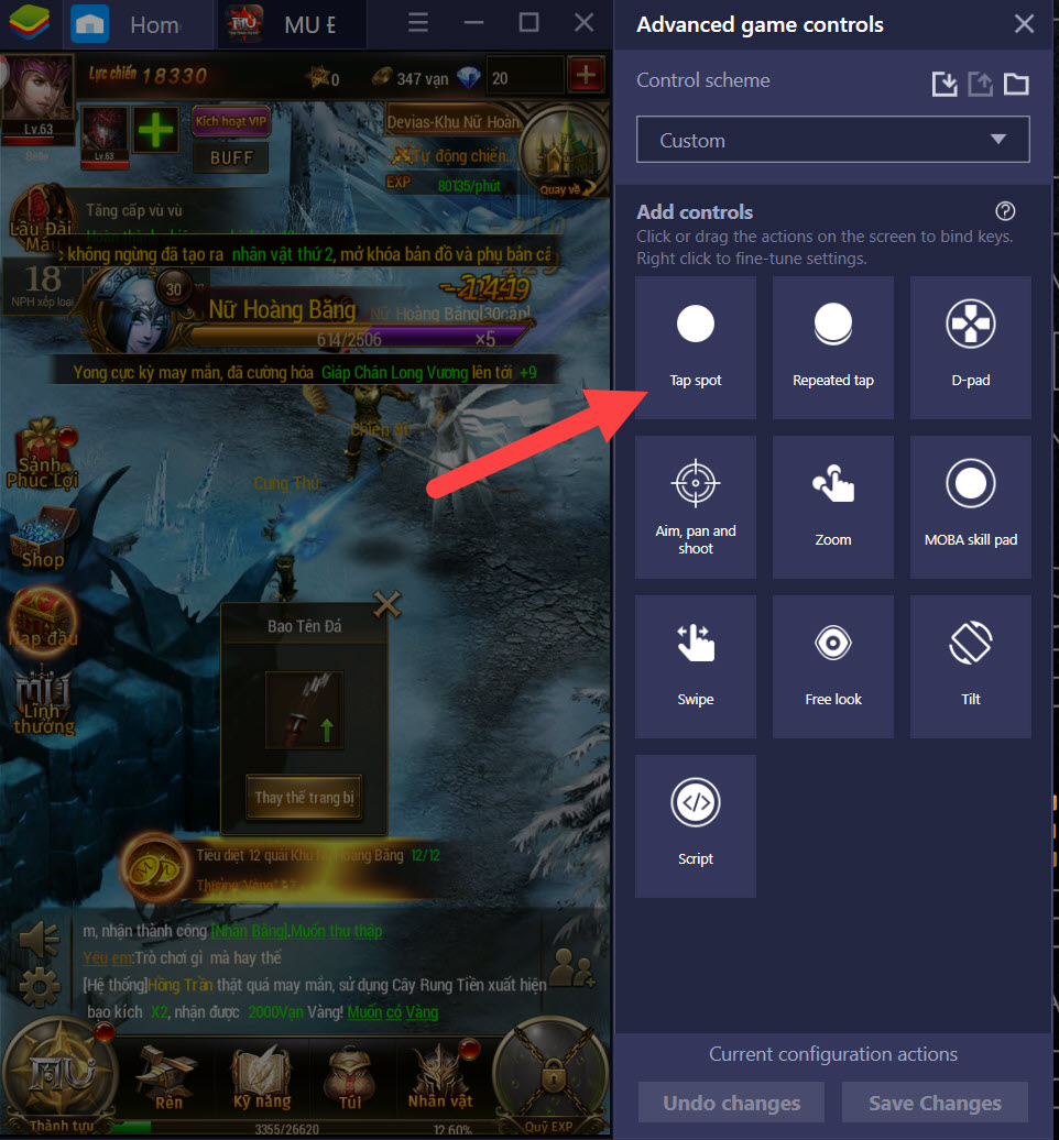 Thiết lập Game Controls tối ưu khi chơi MU Đại Thiên Sứ H5 bằng BlueStacks