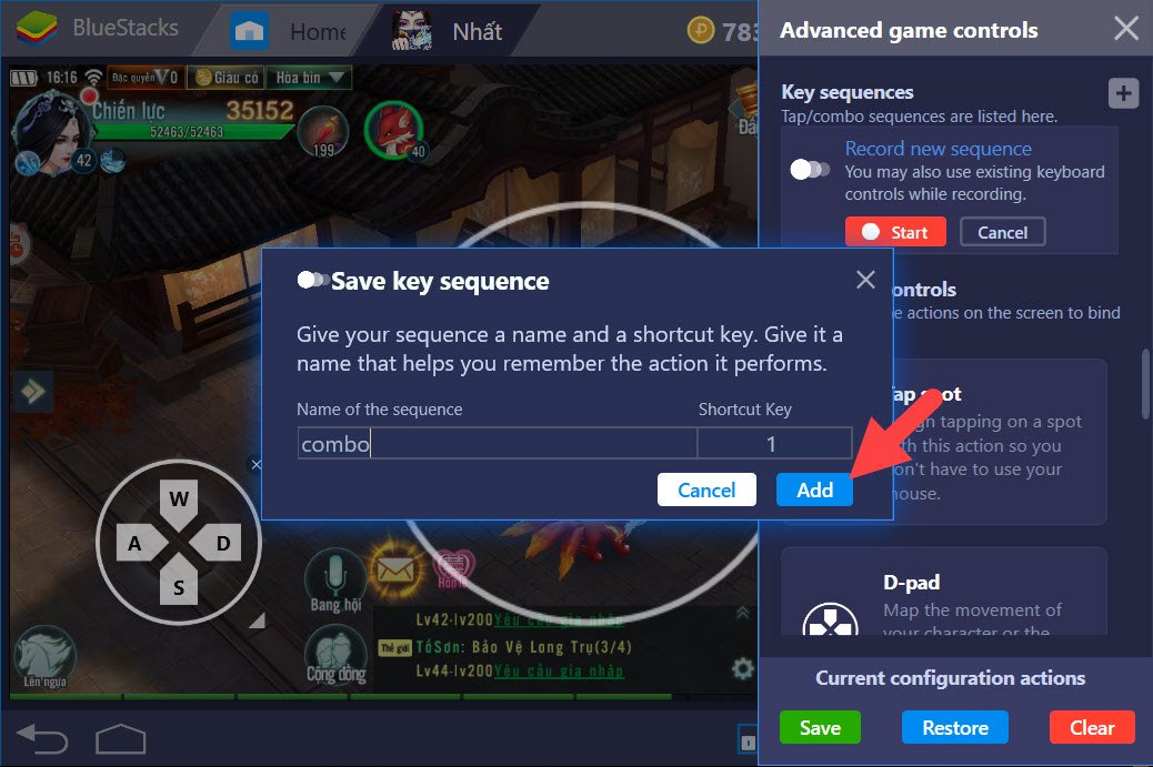 Hướng dẫn dùng Combo Keys chơi Nhất Kiếm Giang Hồ với BlueStacks