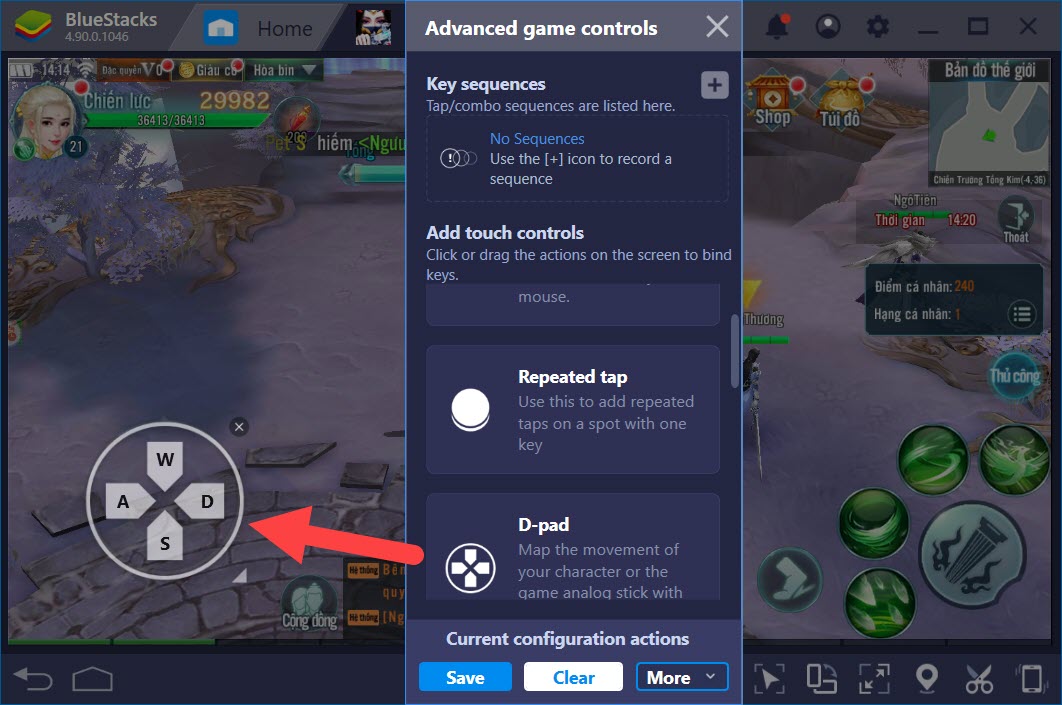 Thiết lập Game Controls khi chơi Nhất Kiếm Giang Hồ với BlueStacks