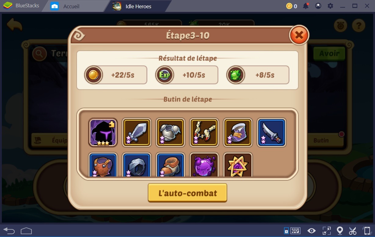 Idle Heroes : Équipements, artéfacts et trésors, connaître les bonnes bases