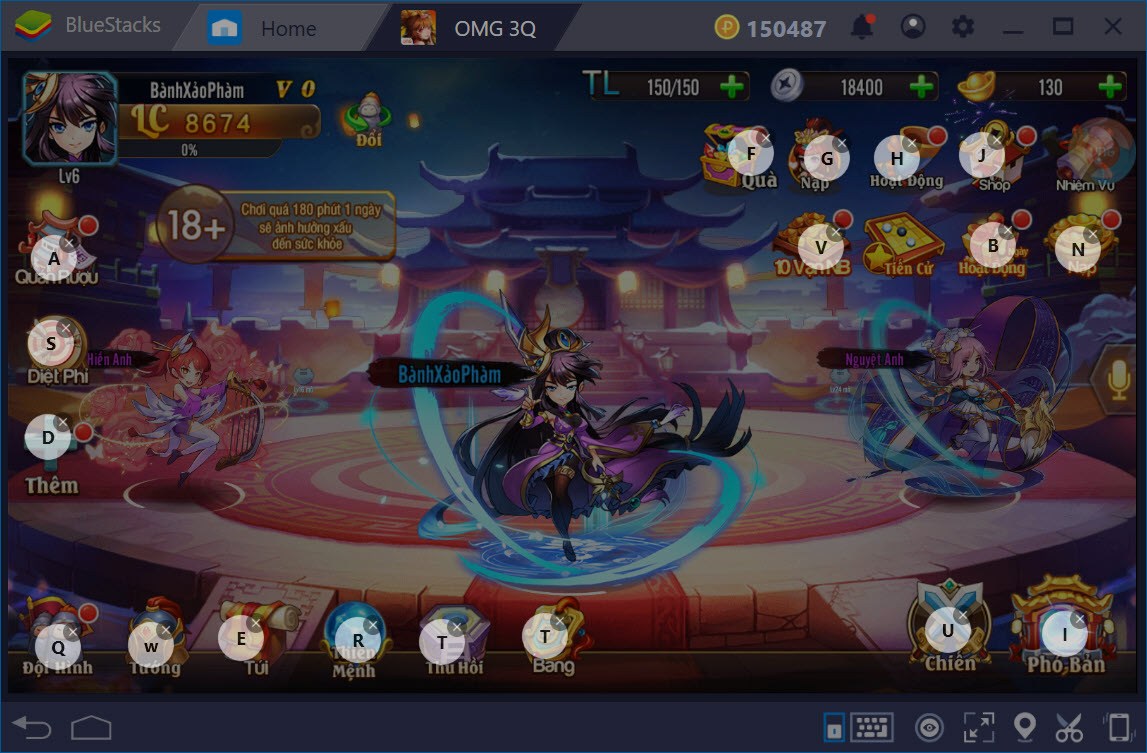 Thiết lập Game Controls khi chơi OMG 3Q với BlueStacks