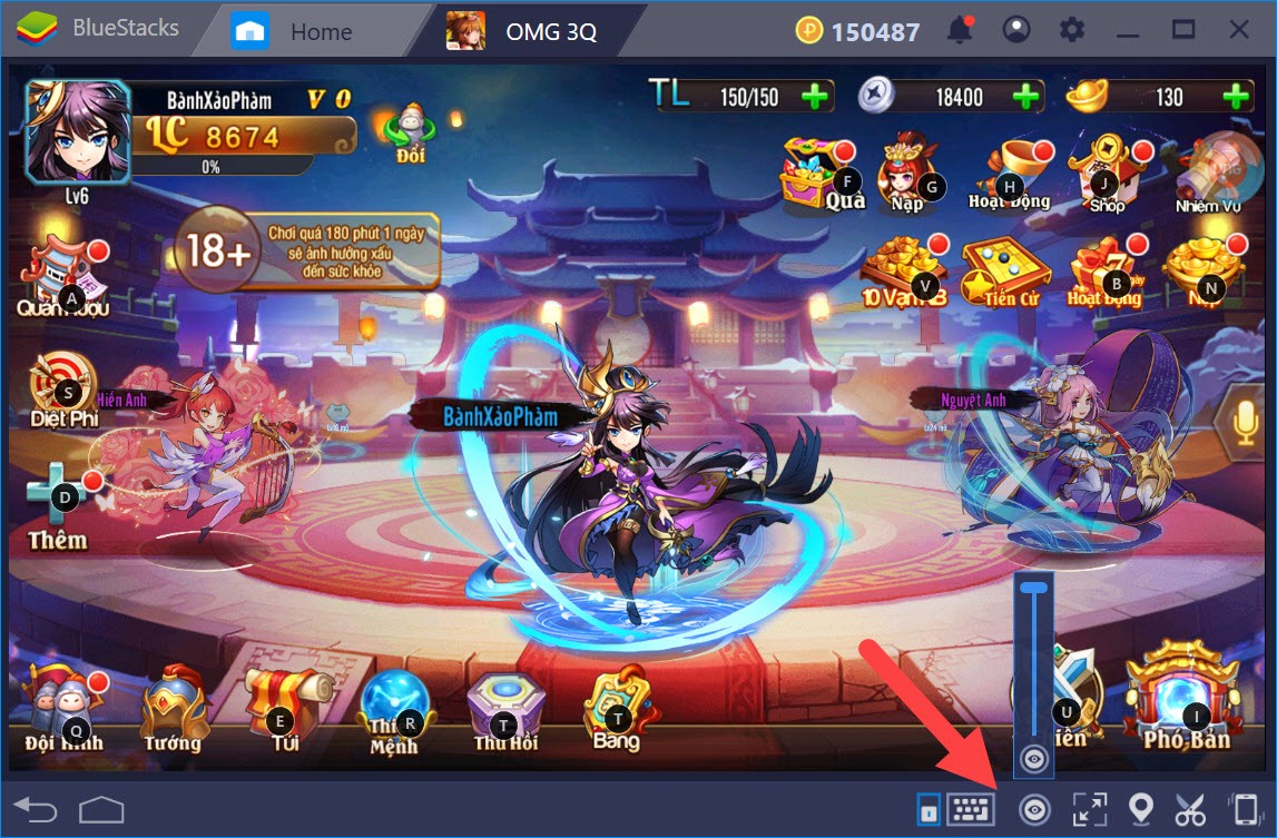 Thiết lập Game Controls khi chơi OMG 3Q với BlueStacks