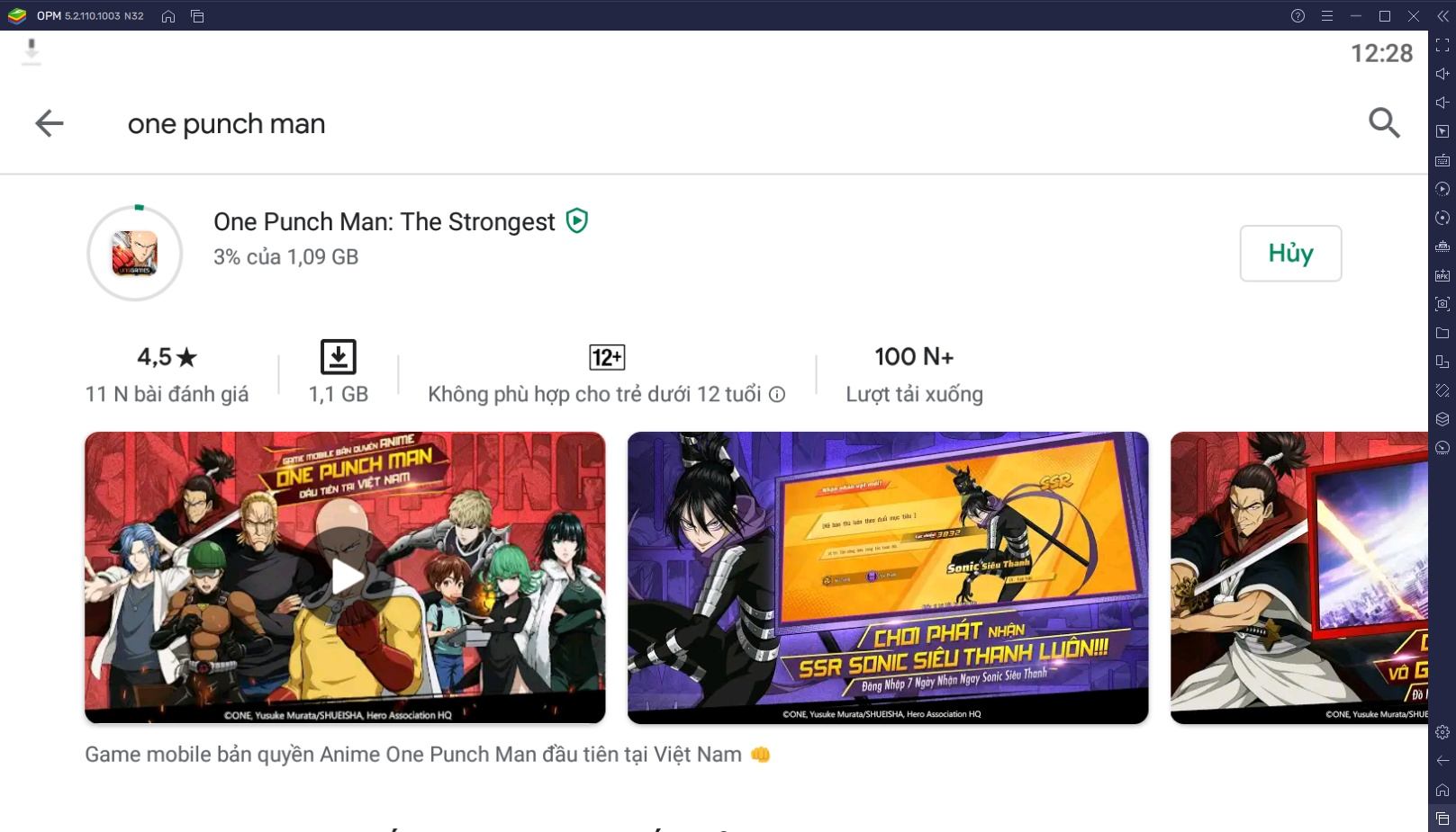 Cách khắc phục lỗi không chơi được One Punch Man: The Strongest trên BlueStacks