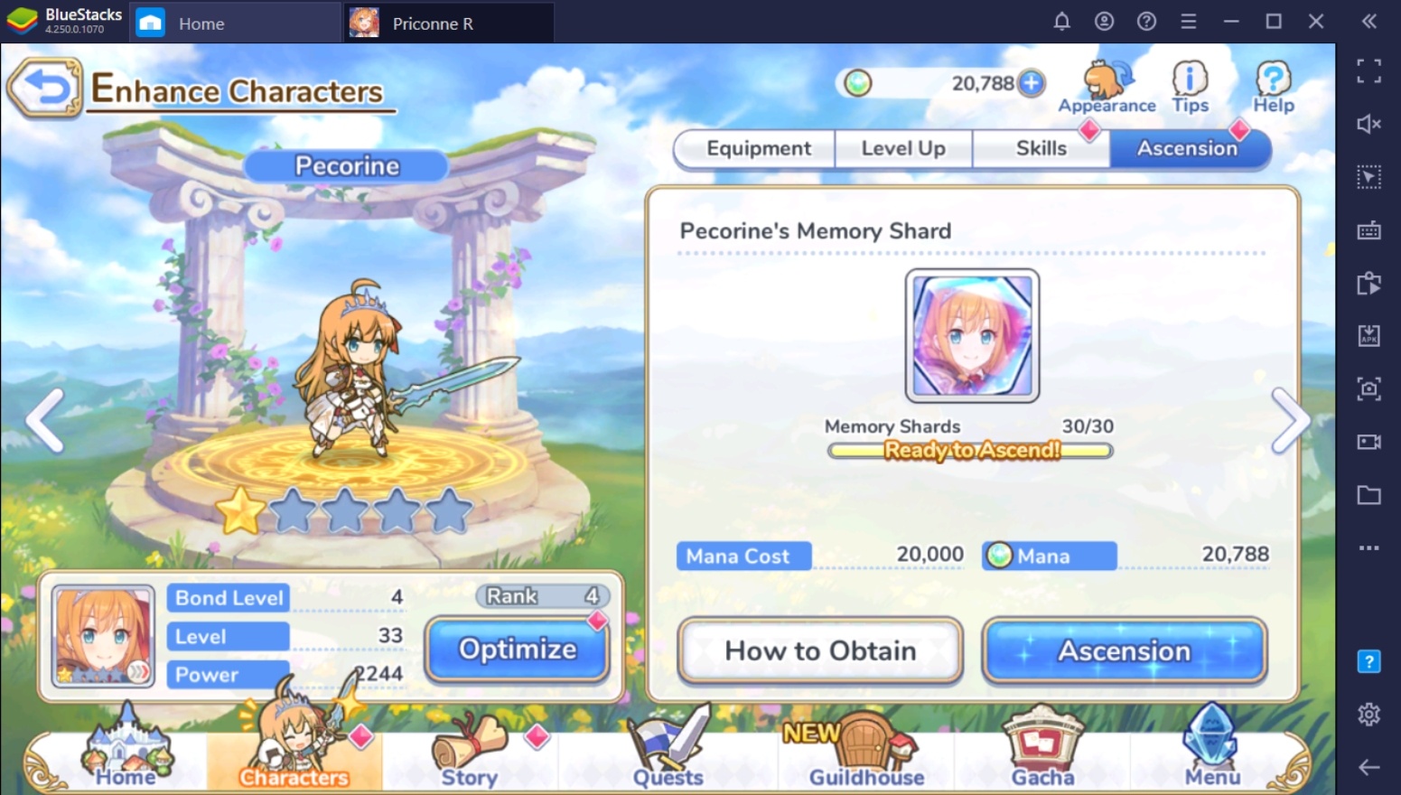 Princess Connect! Re: Dive - Upgrading Your Characters