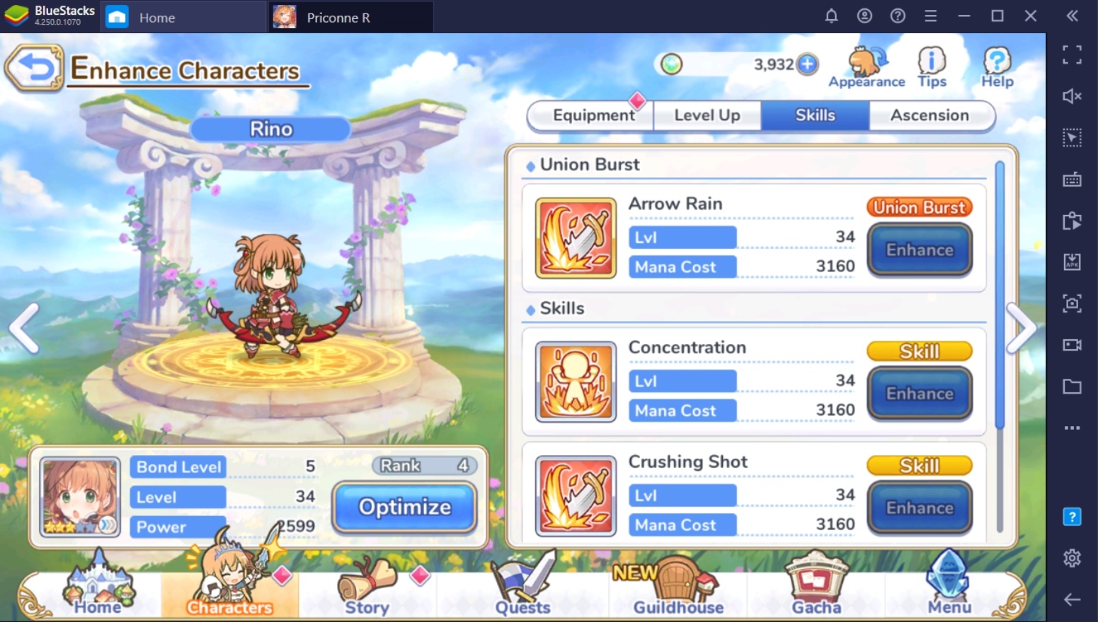 Princess Connect! Re: Dive - Upgrading Your Characters