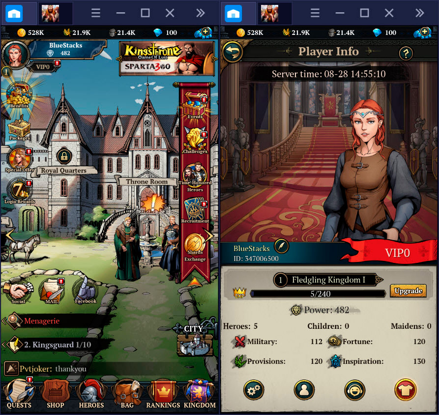 Tranh giành ngôi vương cùng King's Throne: Game of Lust trên BlueStacks