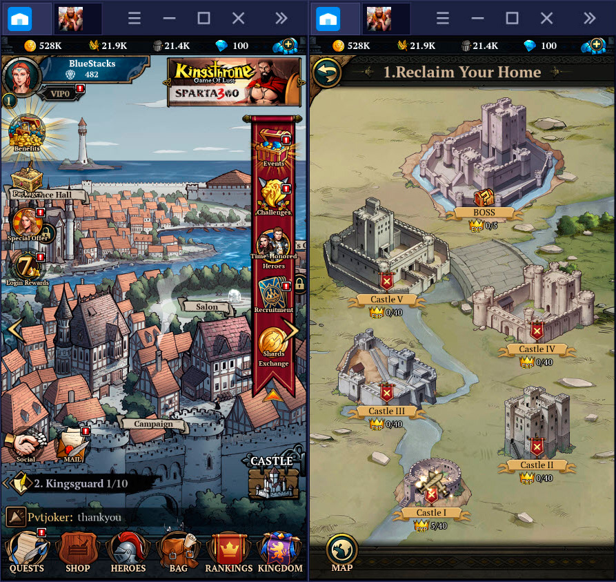 Tranh giành ngôi vương cùng King's Throne: Game of Lust trên BlueStacks