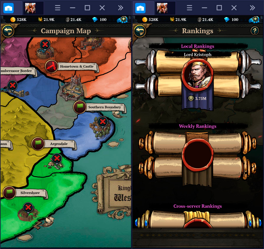 Tranh giành ngôi vương cùng King's Throne: Game of Lust trên BlueStacks