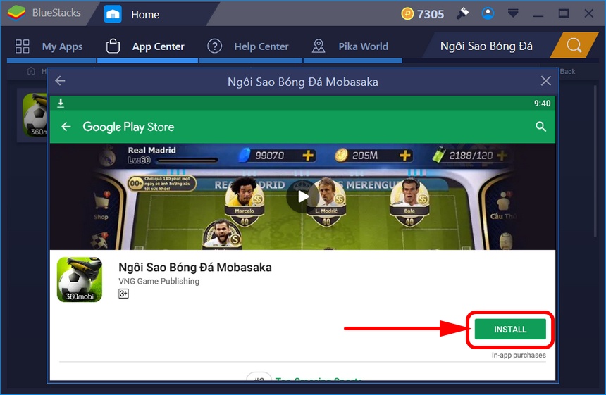 Cách chơi Ngôi Sao Bóng Đá Mobasaka trên máy tính với BlueStacks