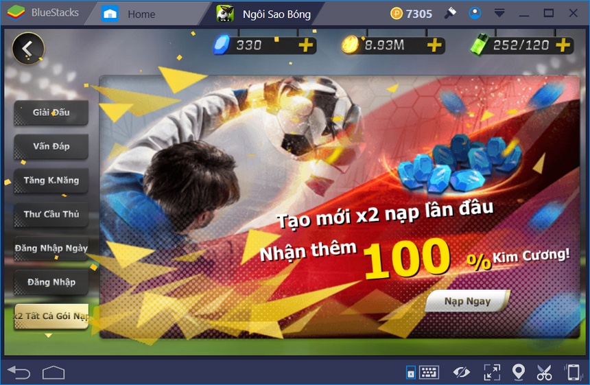 Cách chơi Ngôi Sao Bóng Đá Mobasaka trên máy tính với BlueStacks