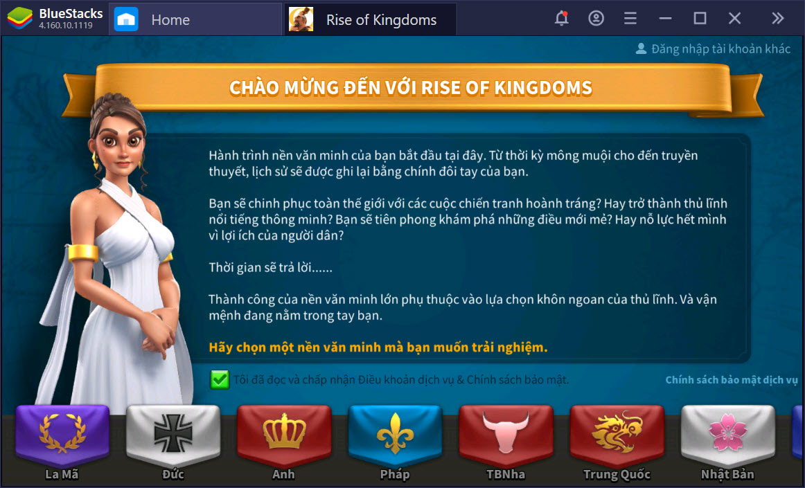 Cùng chinh phục thế giới Rise of Kingdoms với BlueStacks