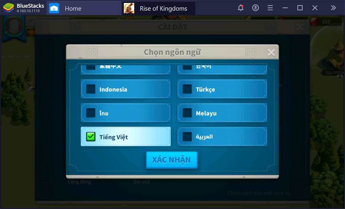 Cùng chinh phục thế giới Rise of Kingdoms với BlueStacks