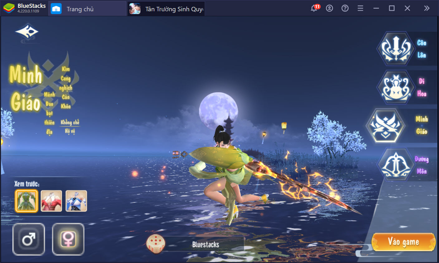 Phiêu lưu trong thế giới Tân Trường Sinh Quyết cùng BlueStacks