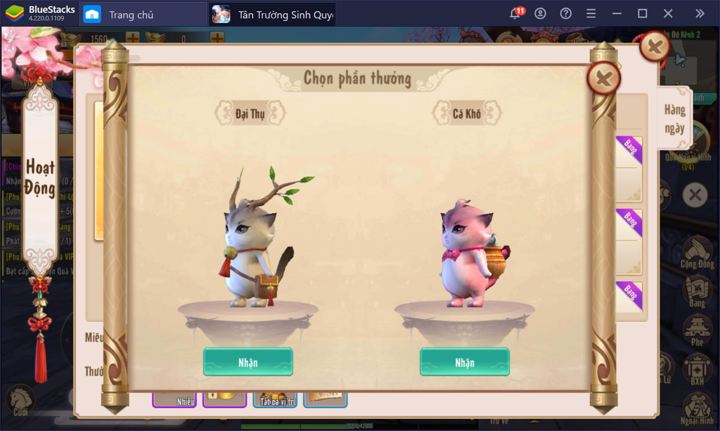 Phiêu lưu trong thế giới Tân Trường Sinh Quyết cùng BlueStacks