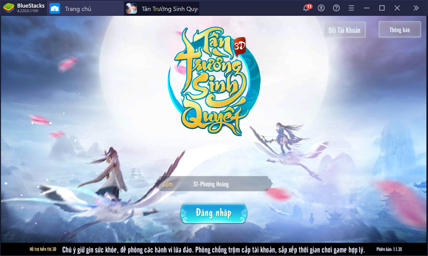 Phiêu lưu trong thế giới Tân Trường Sinh Quyết cùng BlueStacks