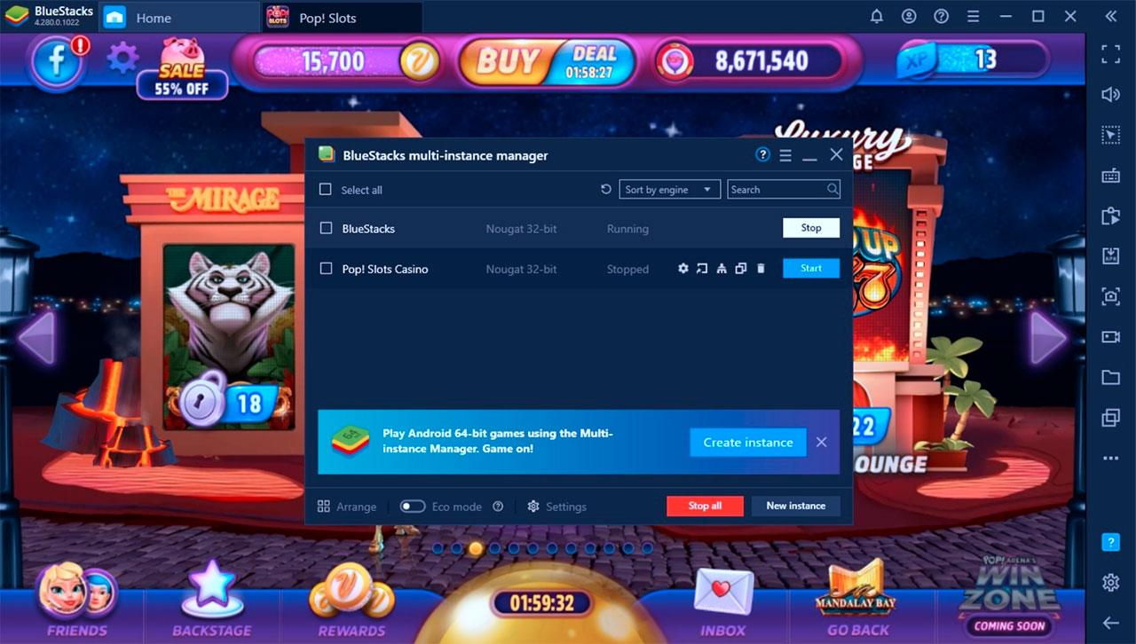 Cùng chơi POP! Slots Vegas Casino Games trên PC với BlueStacks