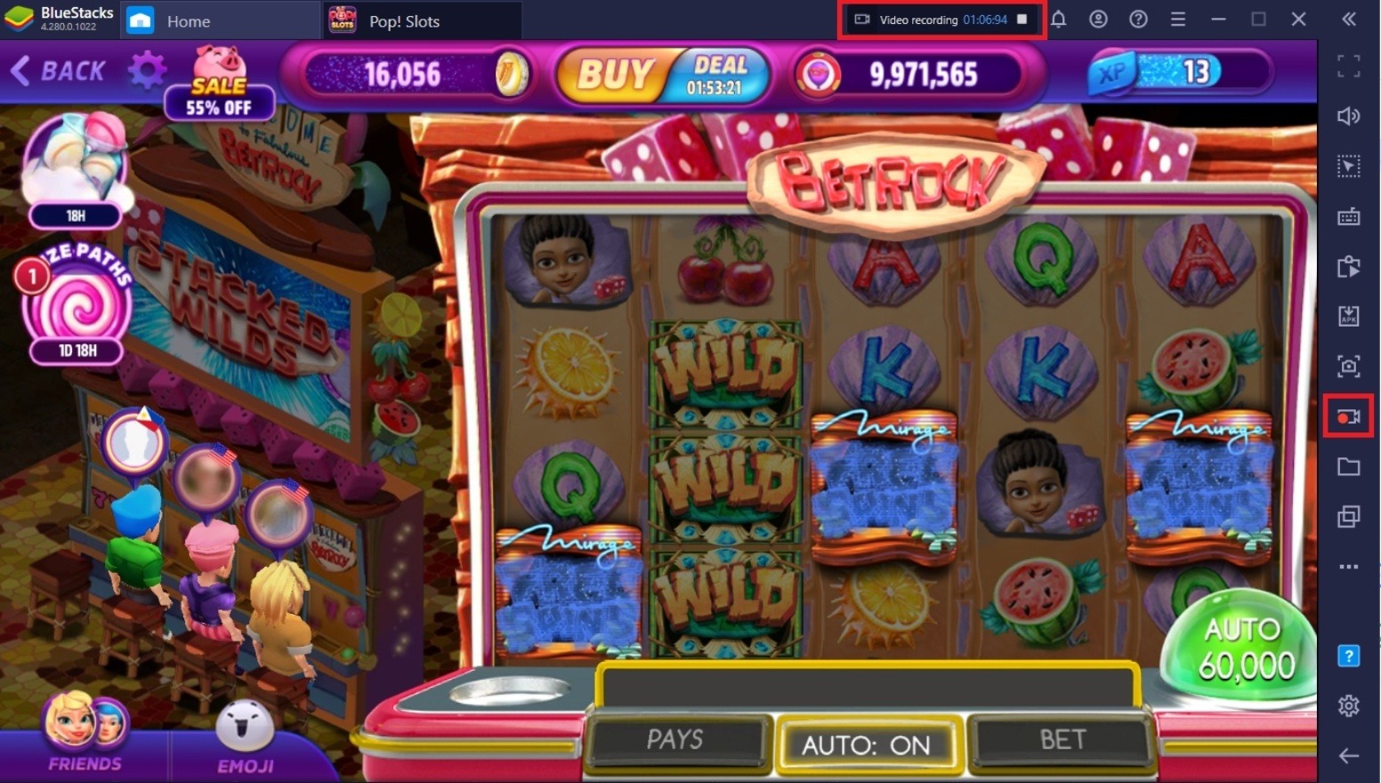 วิธีเล่น POP! Slots Vegas Casino Games บนพีซีด้วย BlueStacks