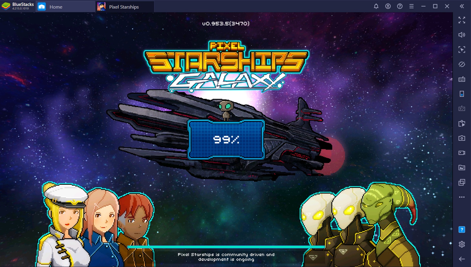 Intergalactic Review on Pixel Starships Galaxy with BlueStacks on PC