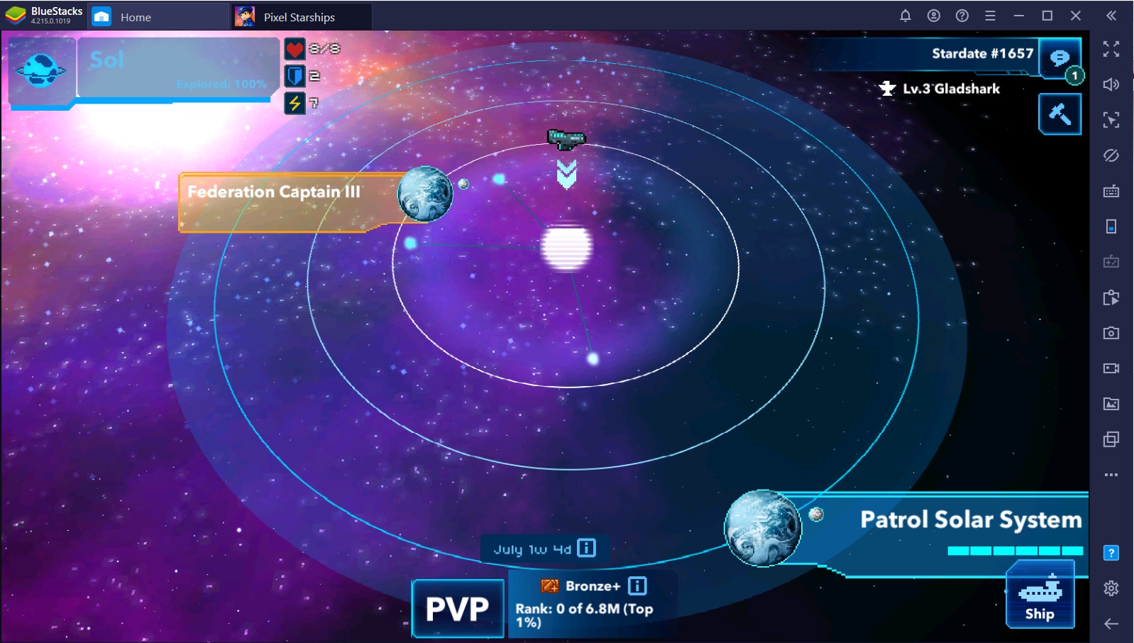 Intergalactic Review on Pixel Starships Galaxy with BlueStacks on PC