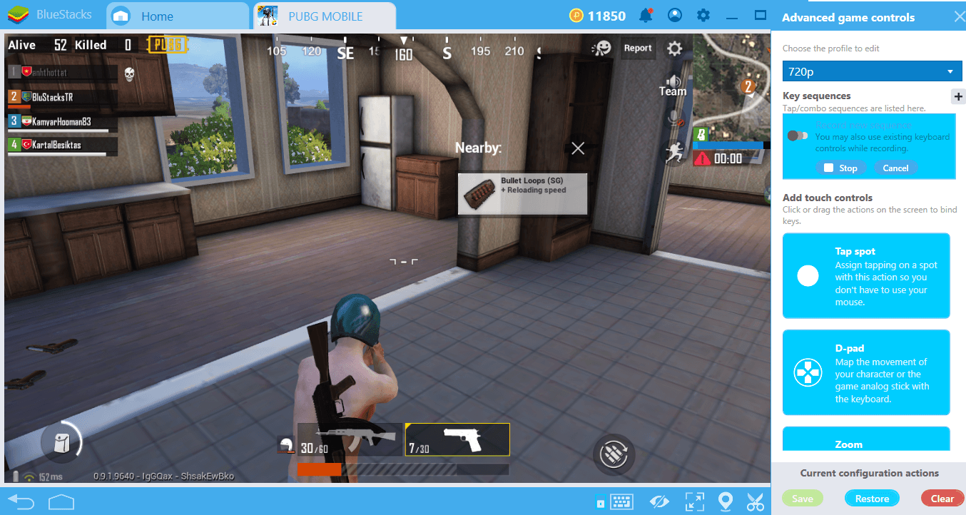 Sử dụng Combo Key của BlueStacks để hành động cực nhanh trong PUBG Mobile