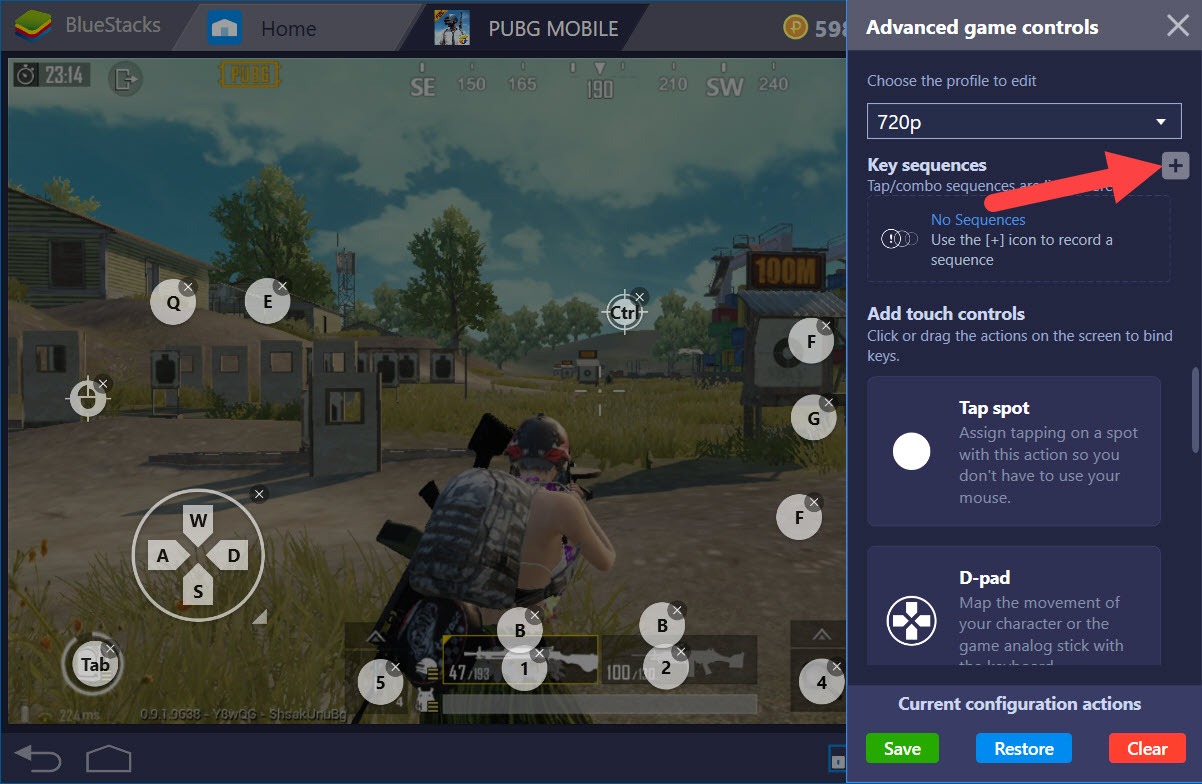 Sử dụng Combo Key của BlueStacks để hành động cực nhanh trong PUBG Mobile