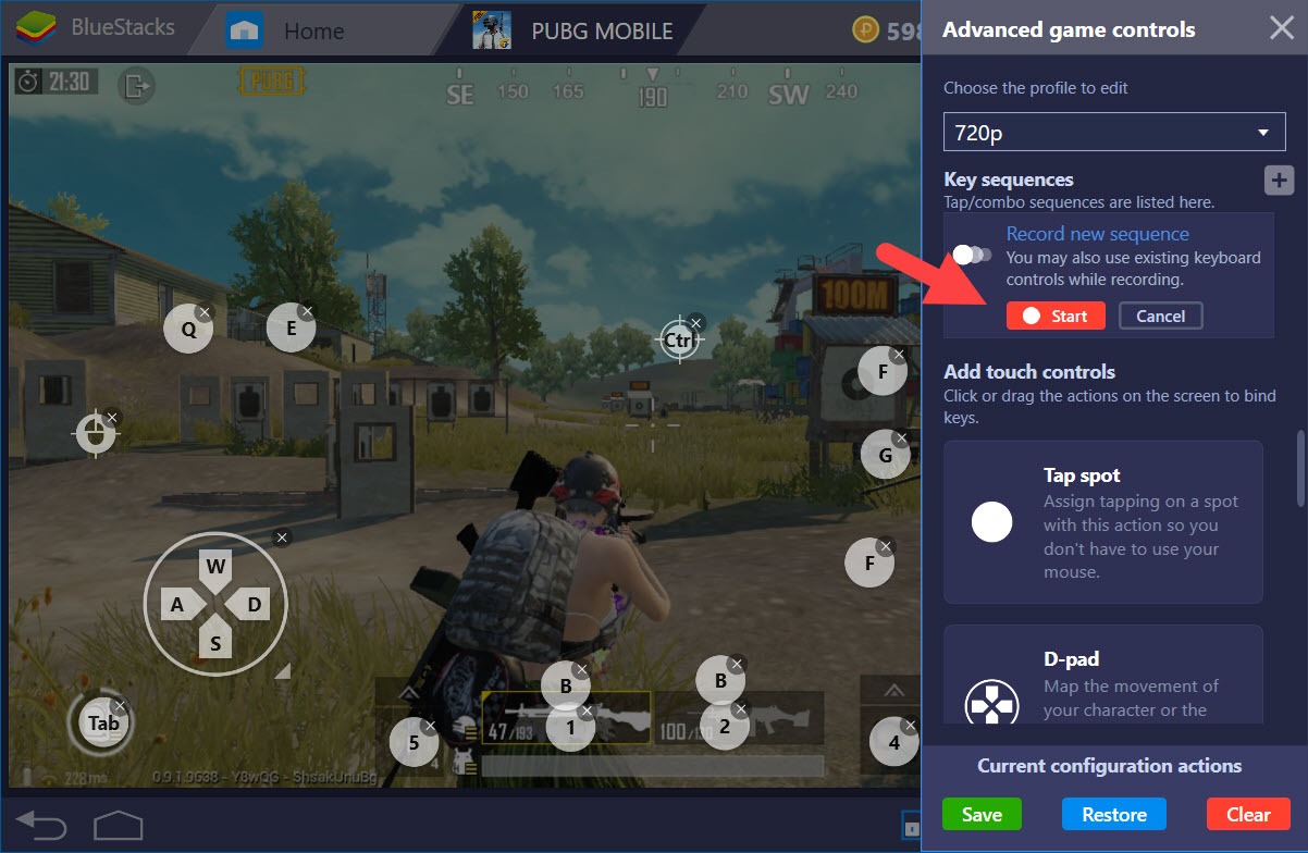 Sử dụng Combo Key của BlueStacks để hành động cực nhanh trong PUBG Mobile