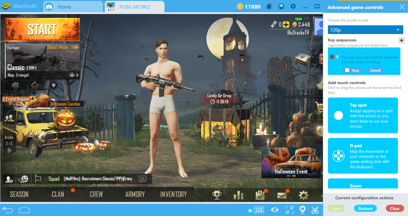 Sử dụng Combo Key của BlueStacks để hành động cực nhanh trong PUBG Mobile