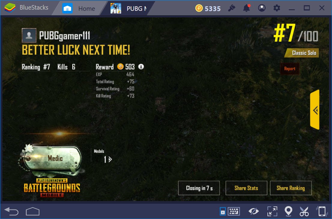 Mẹo đạt Top 1 khi chơi PUBG Mobile với BlueStacks