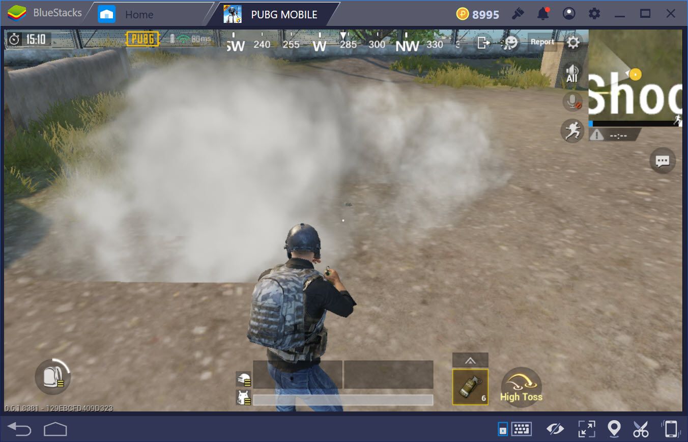 Sửa lỗi ném Smoke Grenade nhưng không hiện khói trong PUBG Mobile trên BlueStacks