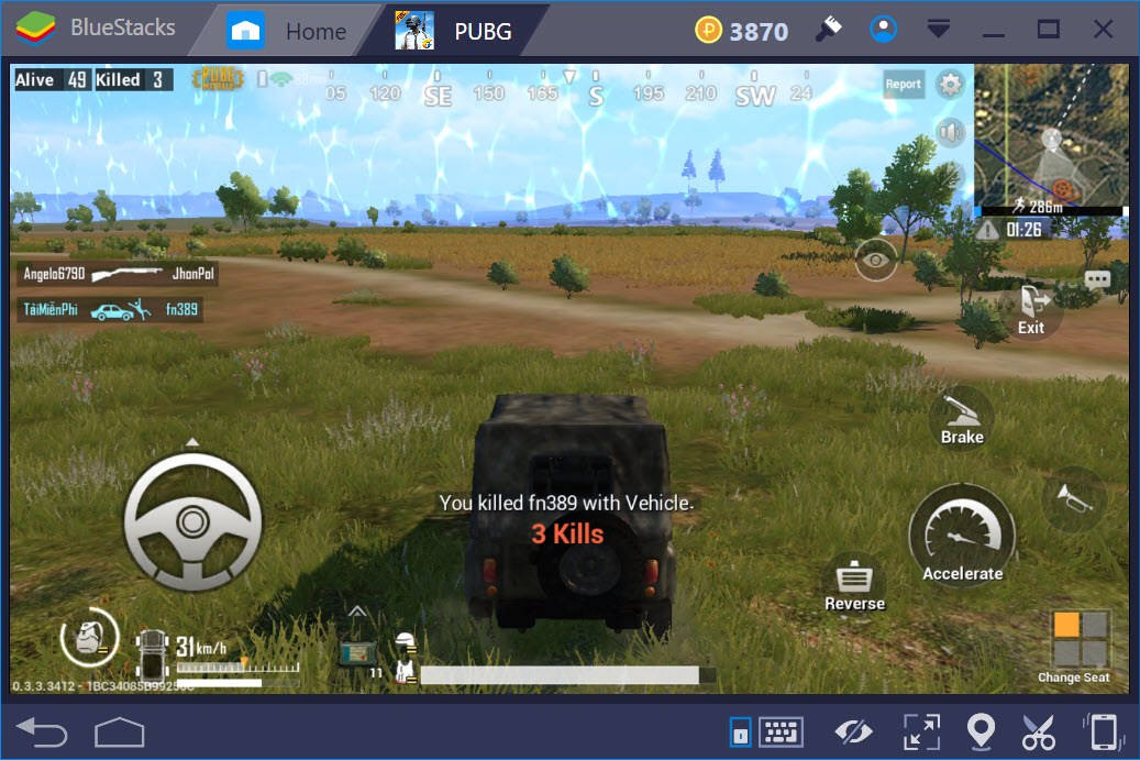 PUBG Mobile: Chế độ lái xe nào phù hợp nhất khi chơi bằng BlueStacks?