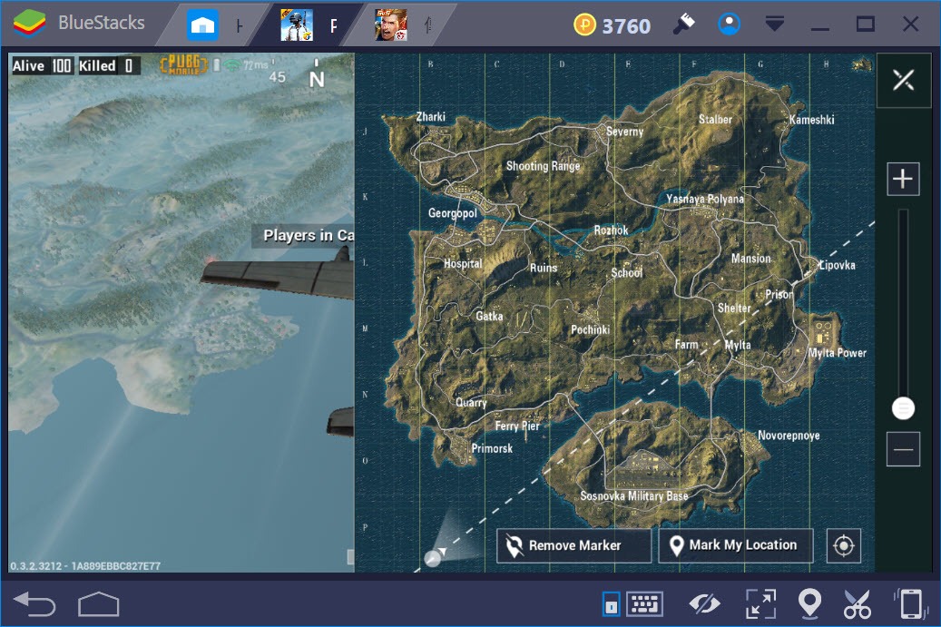 PUBG Mobile: Cách chọn vị trí nhảy, địa điểm di chuyển khi chơi bằng BlueStacks