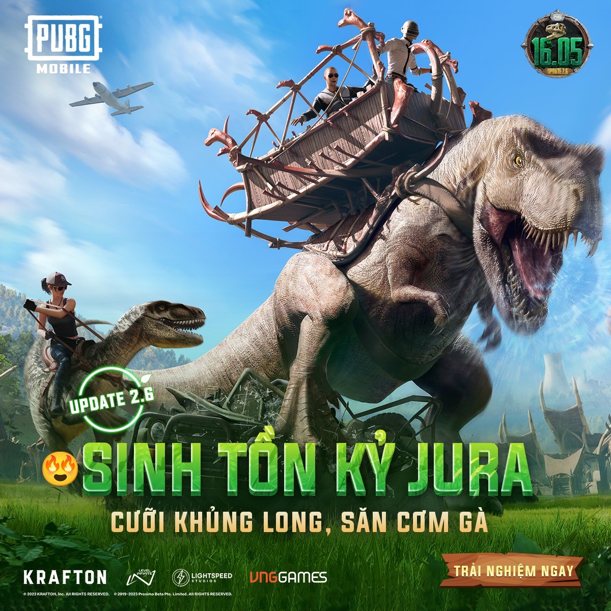 PUBG Mobile tung phiên bản 2.6: Chinh chiến cùng khủng long tiền sử