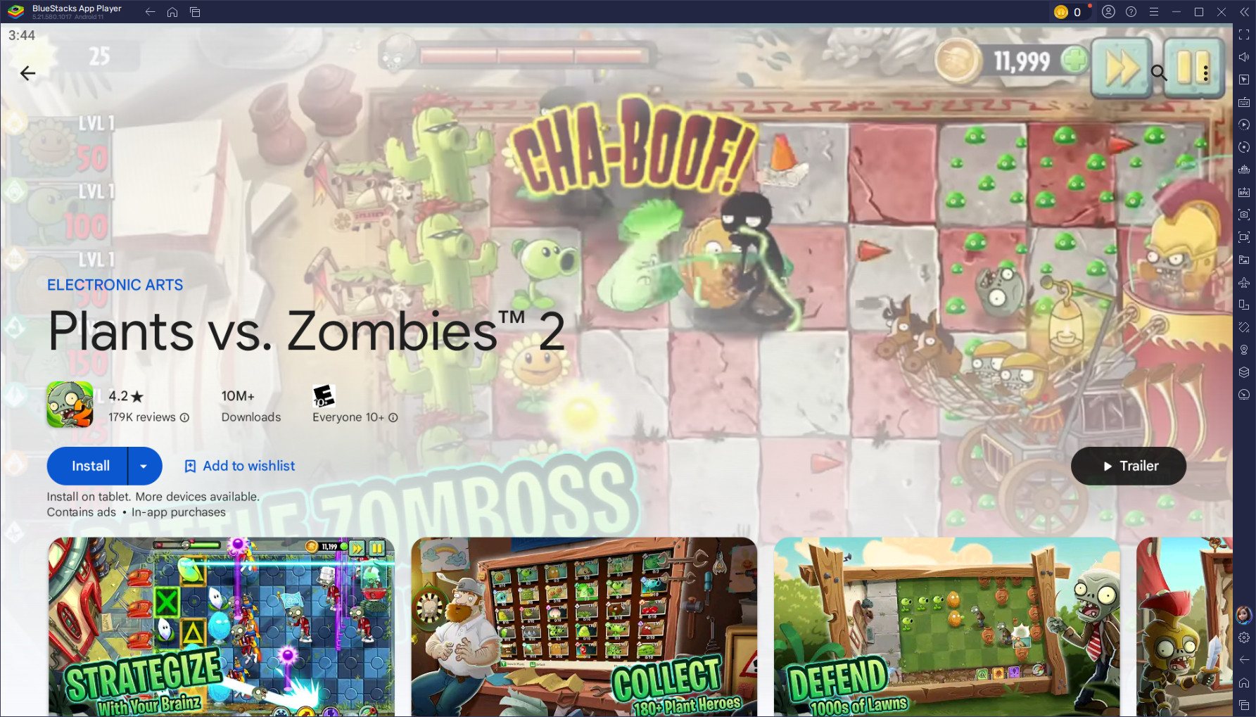 วิธีการติดตั้งและเล่น Plants vs. Zombies 2 บน PC ด้วย BlueStacks