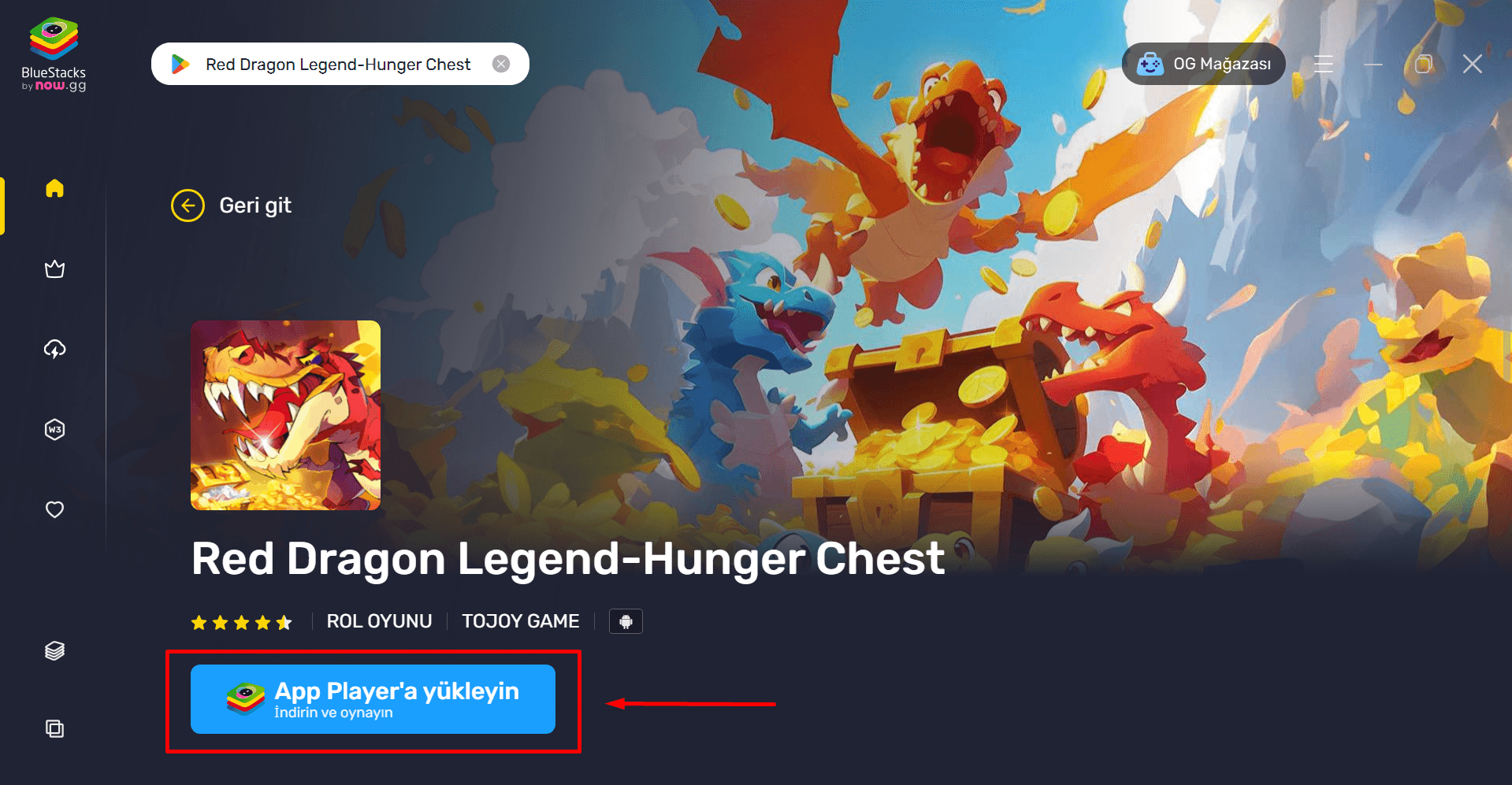 BlueStacks ile PC'de Red Dragon Legend-Hunger Chest Nasıl Oynanır?