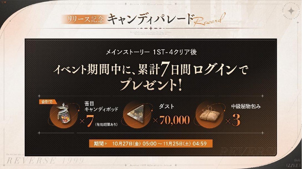 『リバース：1999』ついに配信開始！最大73連ガチャが可能な初心者向けキャンペーンが開催