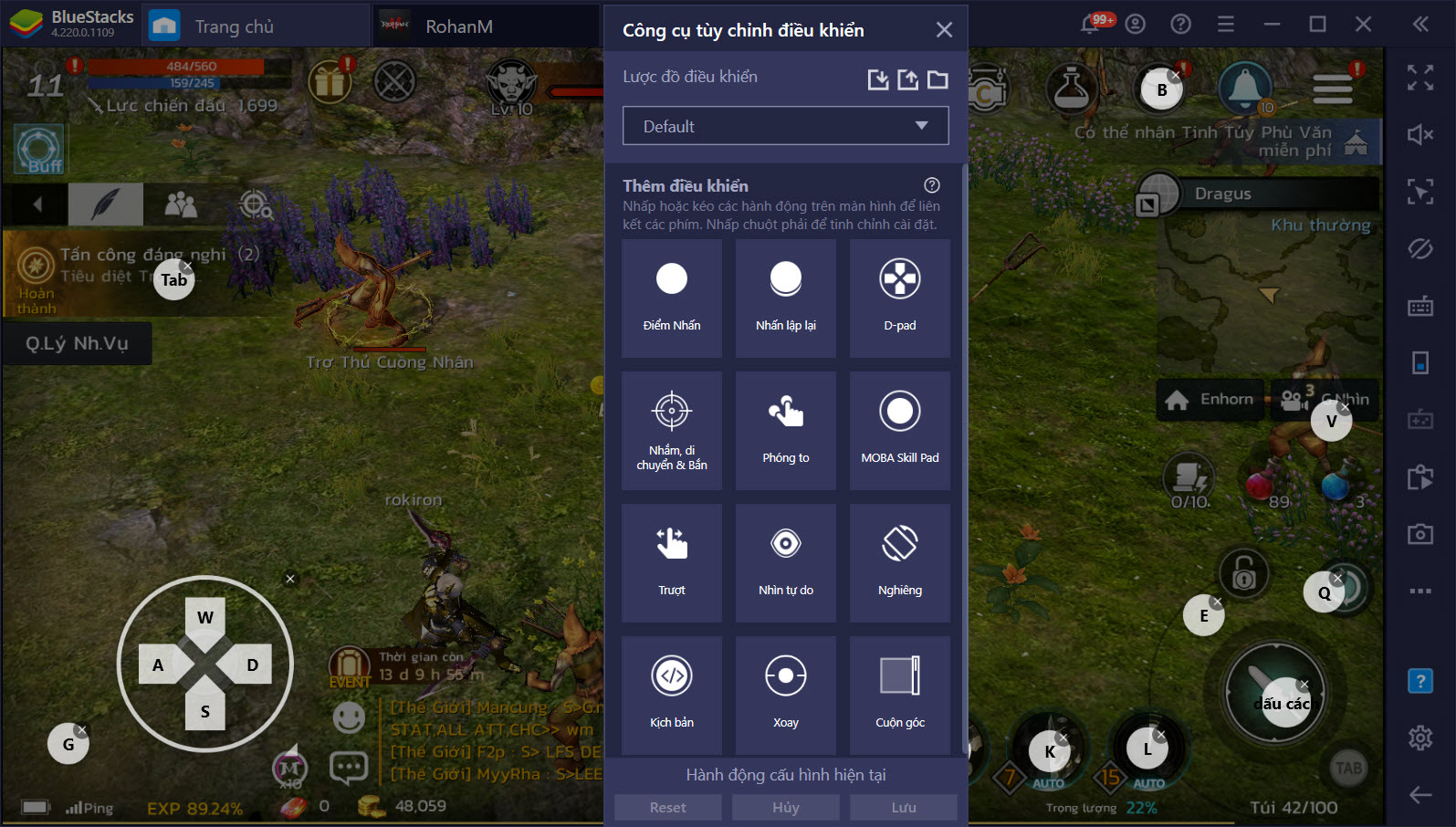 Thiết lập Game Controls cho PvP và PvE trong ROHAN M