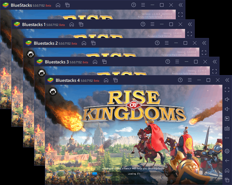 BlueStacks 5 vs BlueStacks 4 - So sánh hiệu năng khi chơi game Rise of Kingdoms