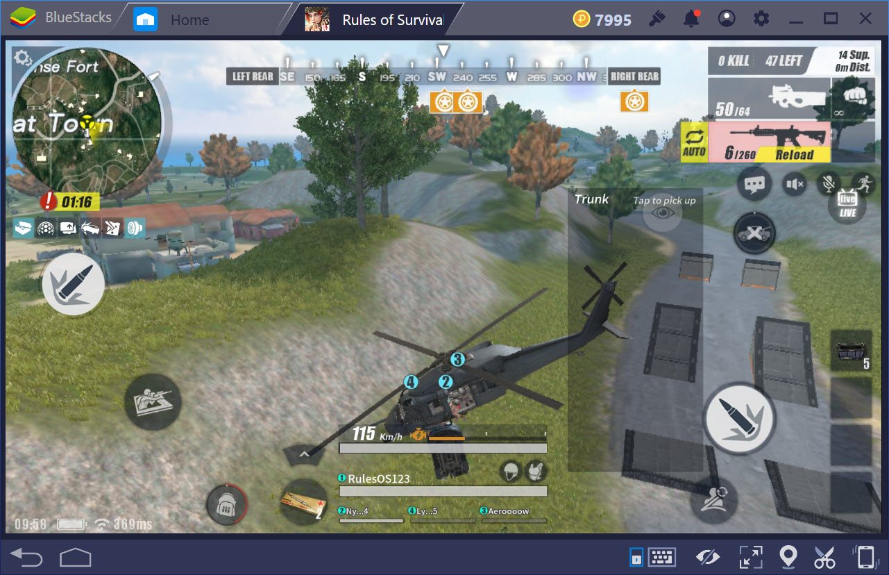 Cách lái máy bay trong chế độ bắn súng đua xe trong Rules of Survival