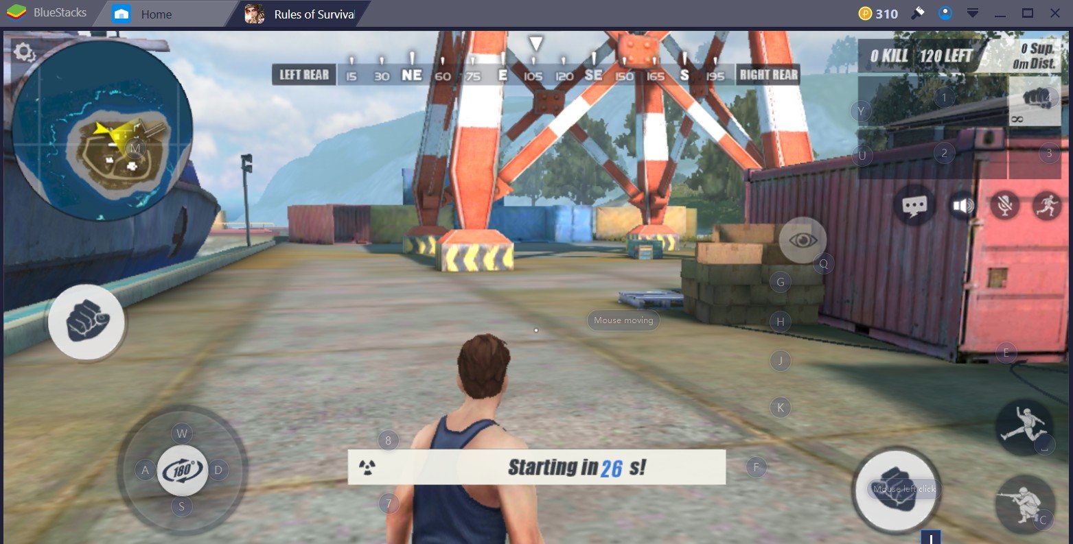 เทคนิคควบคุมใน Rules Of Survival บน BlueStacks