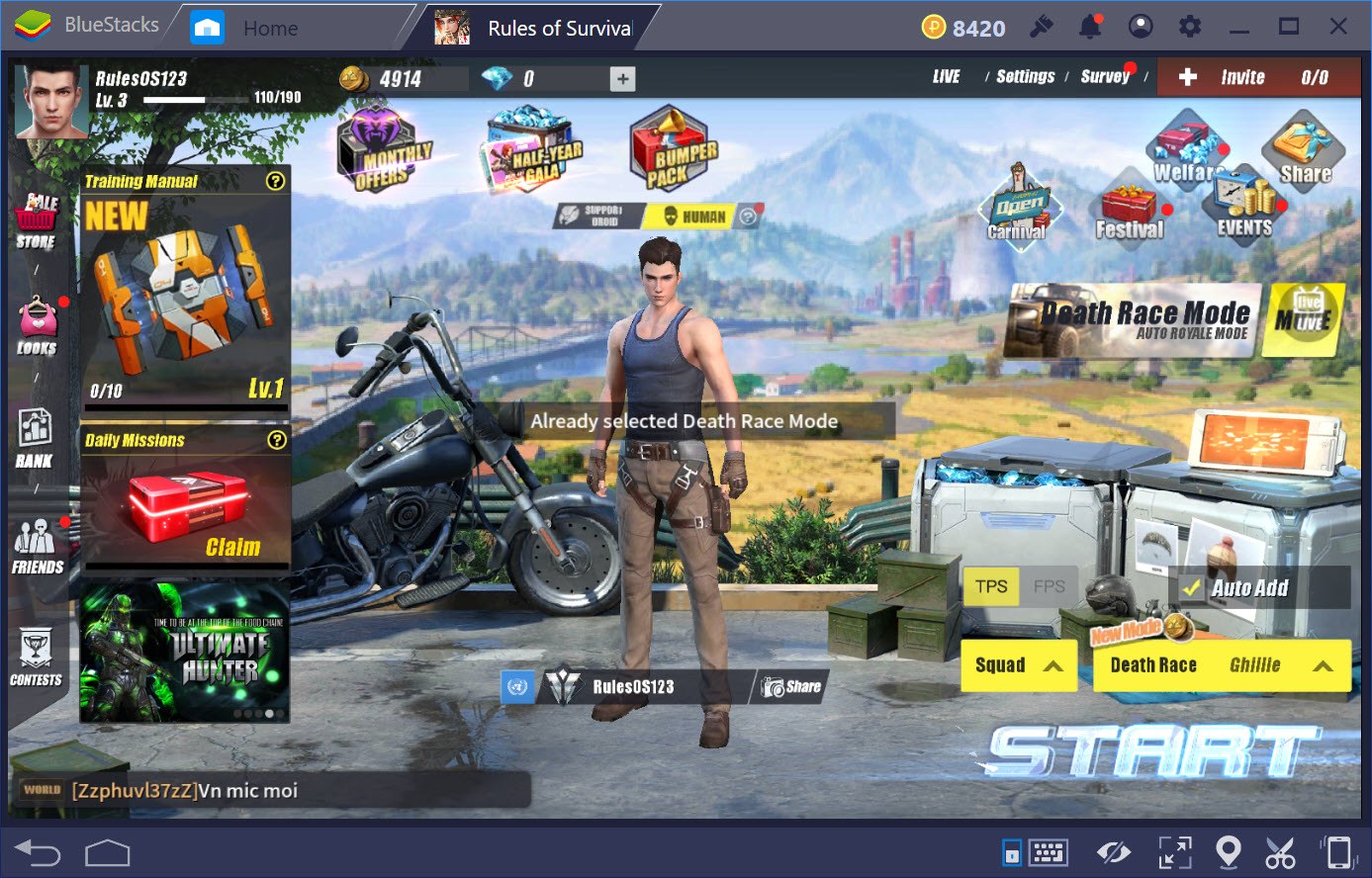 Cách chơi chế độ Đại chiến Xe trong Rules Of Survival