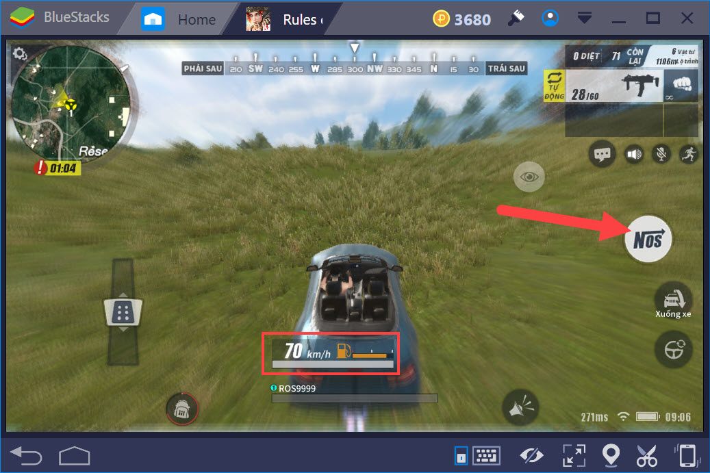 Cách lái xe trong Rules of Survival khi chơi trên BlueStacks