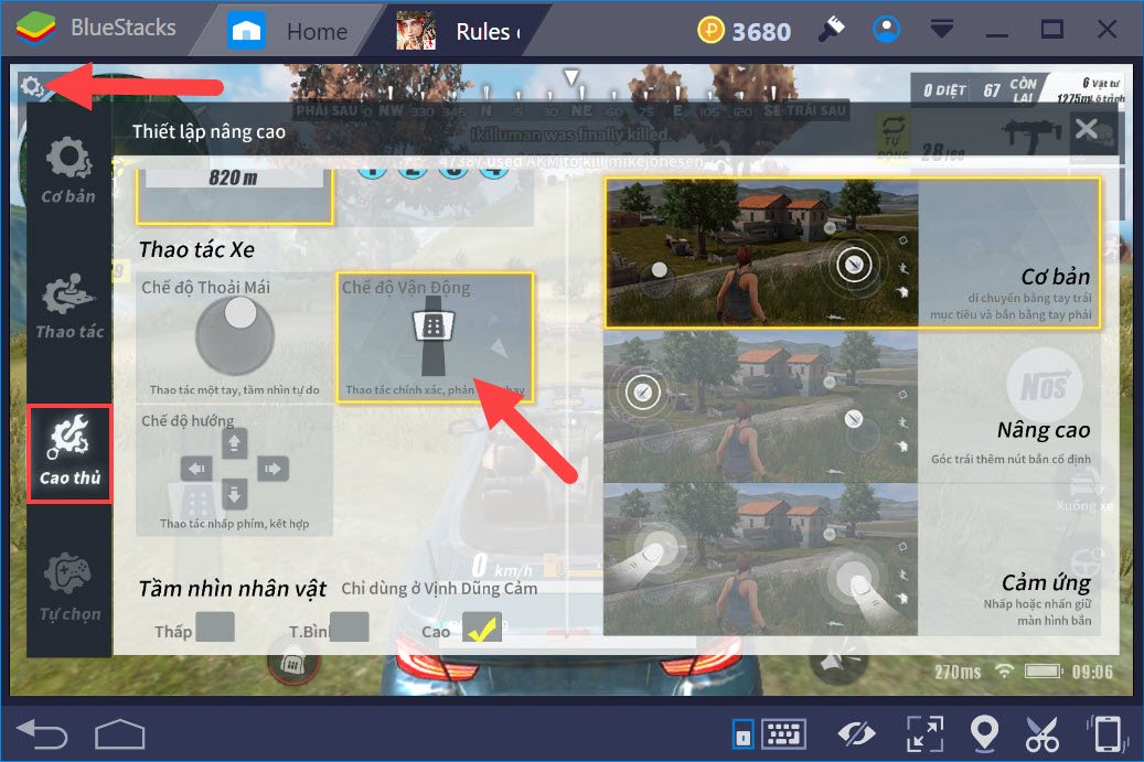 Cách lái xe trong Rules of Survival khi chơi trên BlueStacks