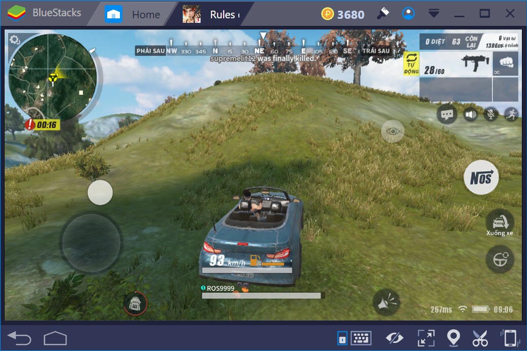 Cách lái xe trong Rules of Survival khi chơi trên BlueStacks