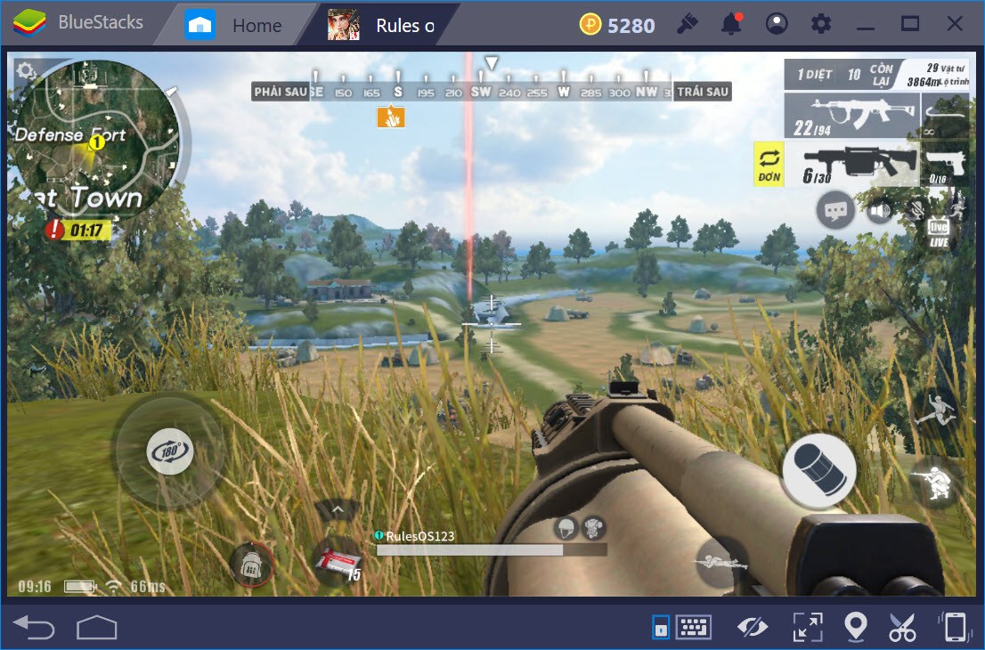 Cách chơi Rules of Survival chế độ FPS với BlueStacks trên PC