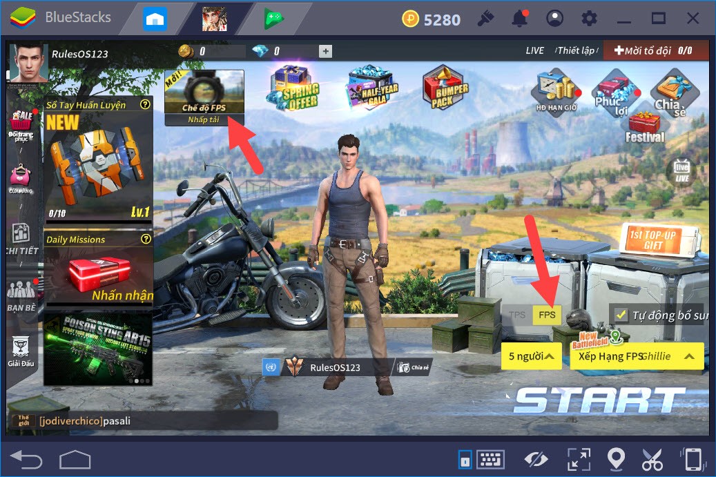 Cách chơi Rules of Survival chế độ FPS với BlueStacks trên PC