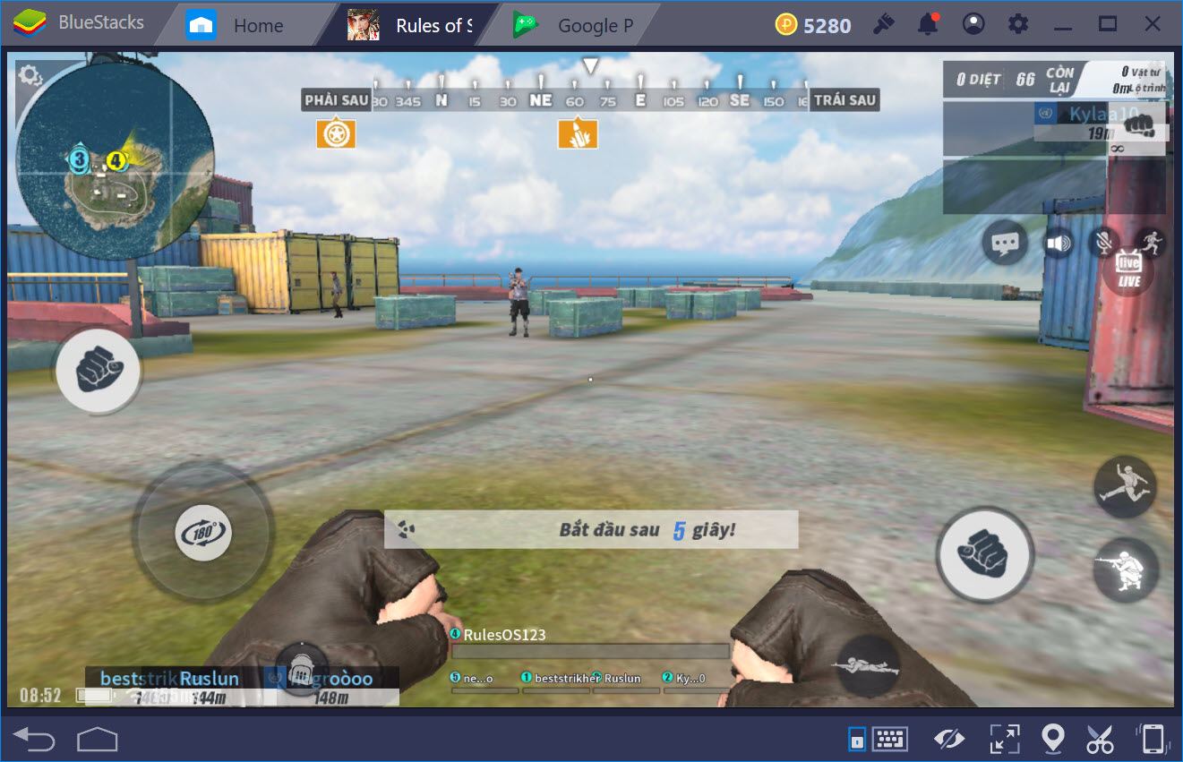 Cách chơi Rules of Survival chế độ FPS với BlueStacks trên PC