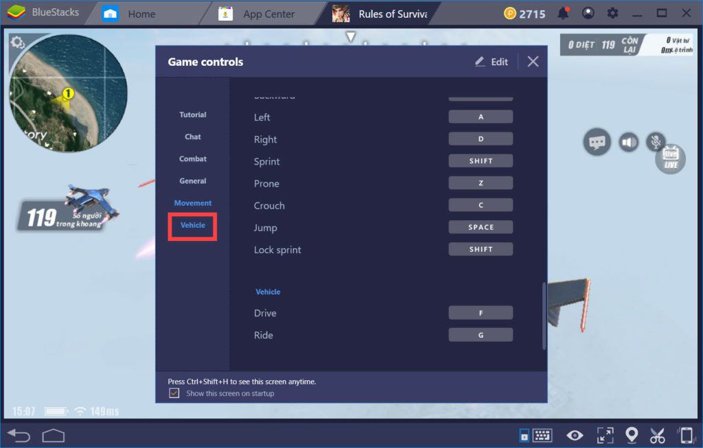 Hướng dẫn thiết lập Game controls khi chơi Rules of Survival với ...