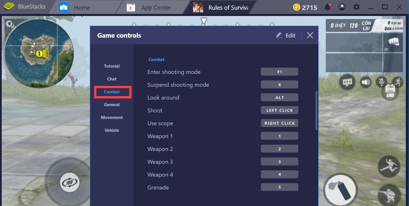 Hướng dẫn thiết lập Game controls khi chơi Rules of Survival với BlueStacks 4